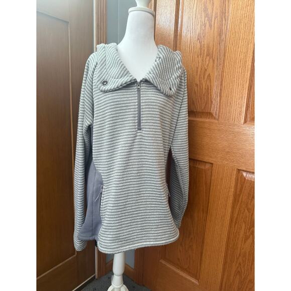 Avalanche Tops - Avalanche Hooded Quater Zip Gray and White Size XL